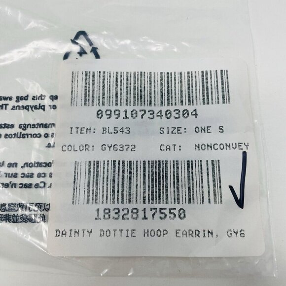 J Crew Womens One Size Dainty Dottie Beaded Hoop Earrings in Silver BL543 FLAW - Picture 4 of 4